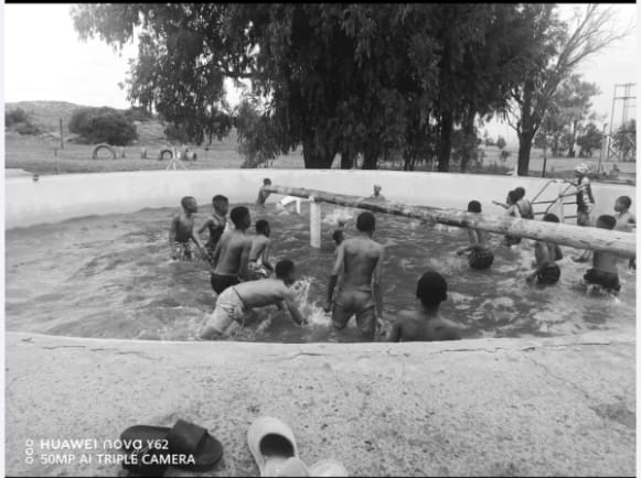 Learners enjoying the swimming pool at On-Track Adventure
